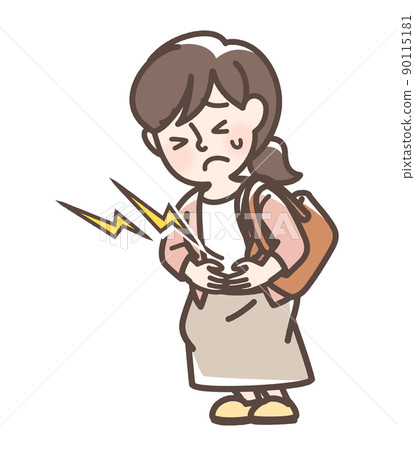 一個因腹痛而飢餓的女人 90115181