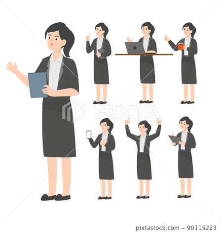 Woman seniors working in the office presenting concept 90115223