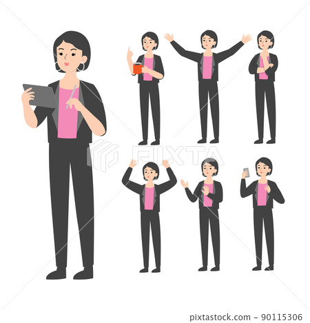 Woman seniors working in the office presenting concept Woman seniors working in the office presenting concept 90115306