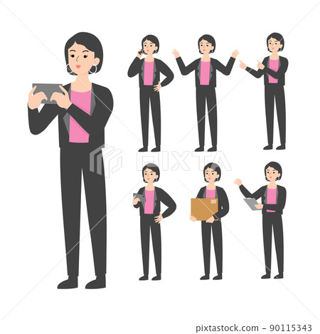 Woman seniors working in the office presenting concept Woman seniors working in the office presenting concept 90115343