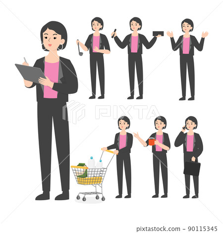 Woman seniors working in the office presenting concept 90115345