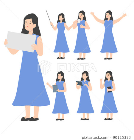 Woman seniors working in the office presenting concept 90115353