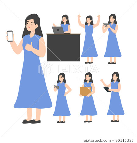 Woman seniors working in the office presenting concept Woman seniors working in the office presenting concept 90115355