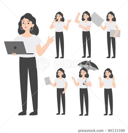Woman seniors working in the office presenting concept 90115390