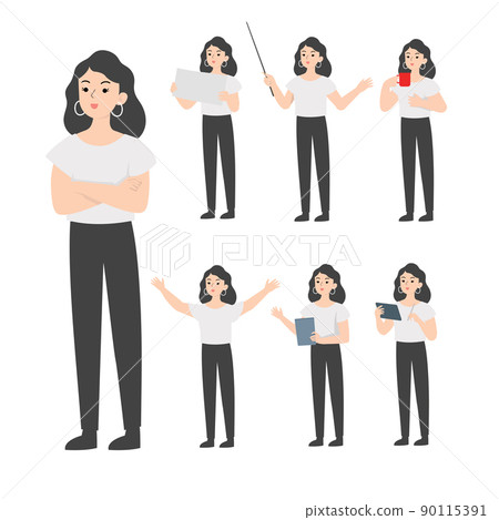 Woman seniors working in the office presenting concept Woman seniors working in the office presenting concept 90115391