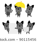 Cute black dog character design presenting concept 90115456
