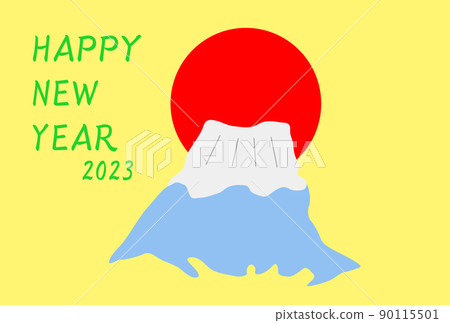 富士山和朝日的可愛插圖 富士山和朝日的可愛插圖 90115501