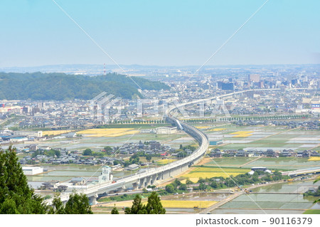 從文殊山[大正大師，與深田久也有關的山]到福井市的風景 90116379
