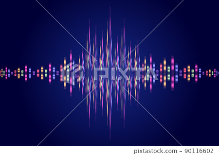 彩色音頻線條互聯網科技背景 90116602