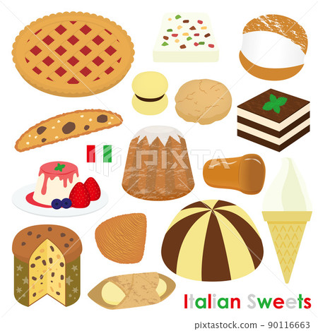 Illustration set of Italian sweets 90116663