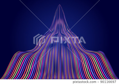 Color wavy lines vertical extension space sense technology background Color wavy lines vertical extension space sense technology background 90116697