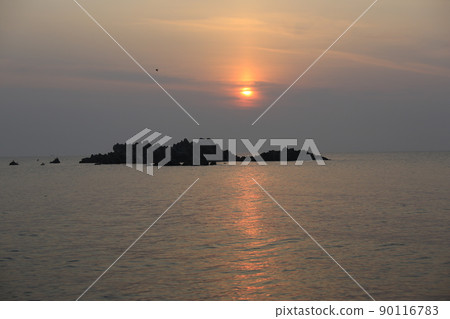 Gyeongju City. National Park. King Munmu's Tomb. Sunrise. Beach 90116783