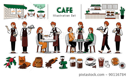 Cafe illustration set 90116784