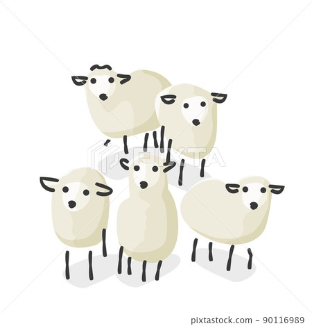 Stylish sheep (illustration icon) 90116989