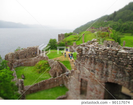 Scotland Urquhart Castle diorama style Scotland Urquhart Castle diorama style 90117074