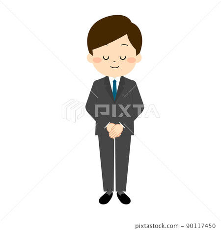 A man in a suit bowing - Stock Illustration [90117450] - PIXTA