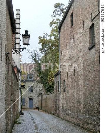 比利時布魯日鵝卵石胡同 90117618