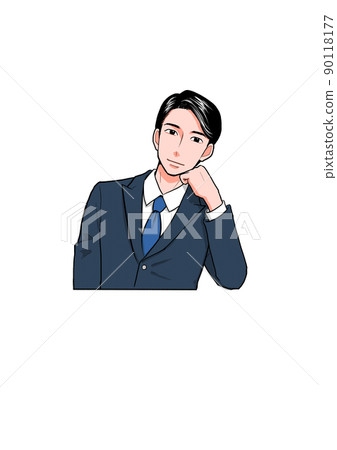 一個商人用臉頰貼 一個商人用臉頰貼 90118177