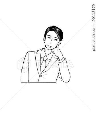 一個商人用臉頰貼 一個商人用臉頰貼 90118179