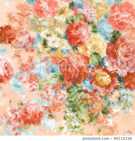Beautiful oil painting flower illustration Beautiful oil painting flower illustration 90118198