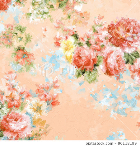 Beautiful oil painting flower illustration Beautiful oil painting flower illustration 90118199