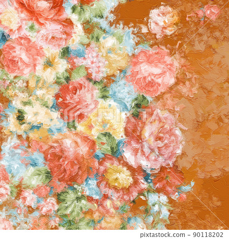 Beautiful oil painting flower illustration Beautiful oil painting flower illustration 90118202