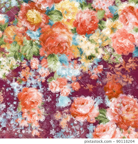 Beautiful oil painting flower illustration Beautiful oil painting flower illustration 90118204