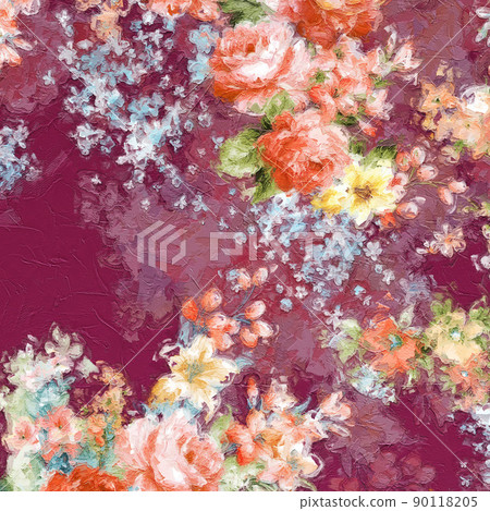 Beautiful oil painting flower illustration Beautiful oil painting flower illustration 90118205