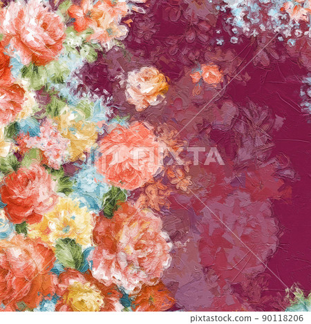Beautiful oil painting flower illustration Beautiful oil painting flower illustration 90118206