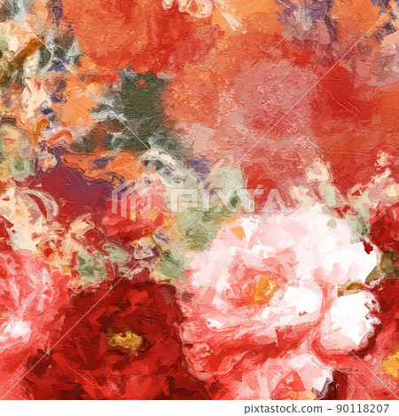 Beautiful oil painting flower illustration 90118207