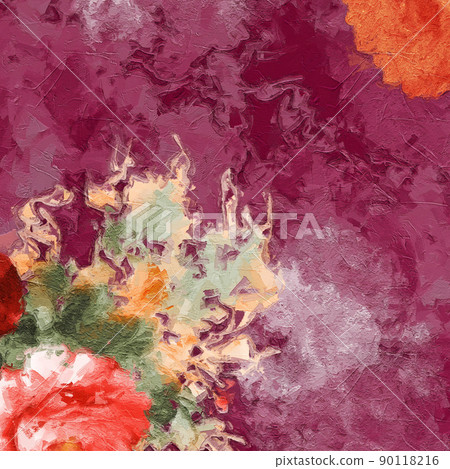 Beautiful oil painting flower illustration 90118216