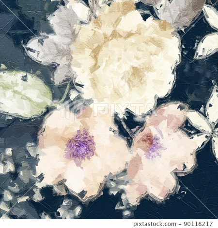 Beautiful oil painting flower illustration 90118217
