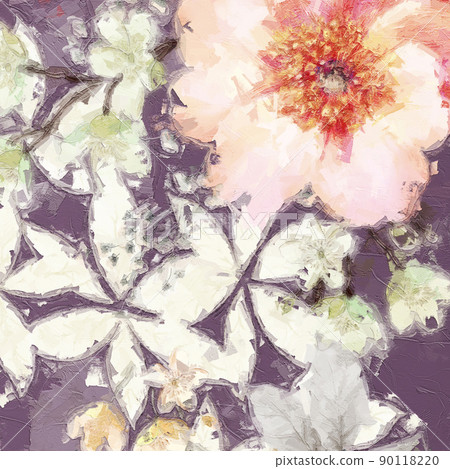 Beautiful oil painting flower illustration 90118220