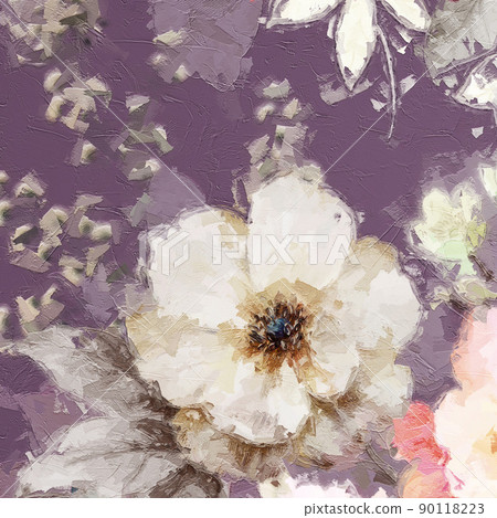 Beautiful oil painting flower illustration Beautiful oil painting flower illustration 90118223