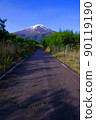 20220526 Mt. Fuji in the early morning blue sky from the forest road Fuji line 90119190