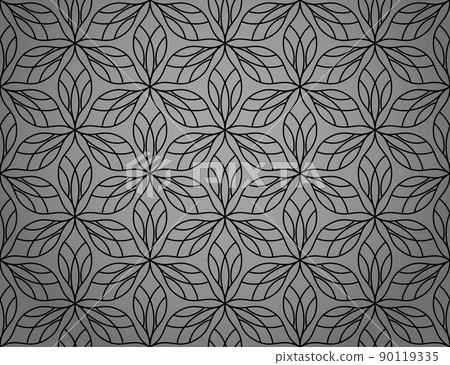 Flower geometric pattern. Seamless vector background. Black and gray ornament. Ornament for fabric, wallpaper, packaging. Decorative print Flower geometric pattern. Seamless vector background. Black and gray ornament. Ornament for fabric, wallpaper, packaging. Decorative print 90119335