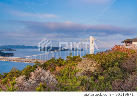 (Okayama Prefecture) Seto Inland Sea / Seto Ohashi seen from the Washiwayama Observatory in spring 90119671