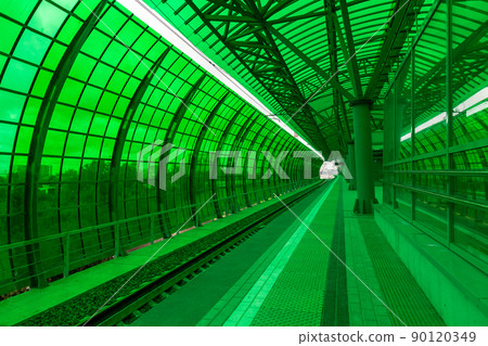 MOSCOW, RUSSIA - SEPTEMBER 13, 2016: Central Circle Line MCC Lastochka train at the station Delovoj centr 90120349