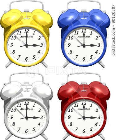 Old-fashioned analog alarm clock. Background transparent illustration Old-fashioned analog alarm clock. Background transparent illustration 90120587