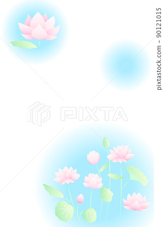 蓮花夏季問候明信片模板(不帶字母) 蓮花夏季問候明信片模板(不帶字母) 90121015