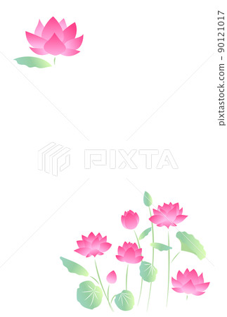 蓮花夏季問候明信片模板（不帶字母） 90121017