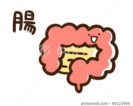 Cute deformed handwritten style illustrations of the large intestine and small intestine (with names) Cute deformed handwritten style illustrations of the large intestine and small intestine (with names) 90121409
