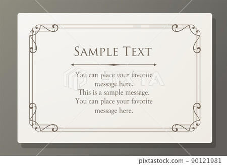 Luxury card design. Antique decorative design. Elegant edge pattern. 90121981