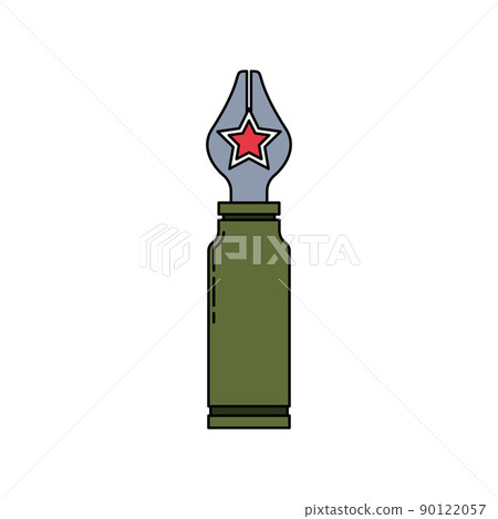 Line color vector icon abstract propaganda media cartridge speaker. Fake news art logo. Stop russia military invasion. Disinformation message concept logo against broadcasting war media. Help Ukraine 90122057