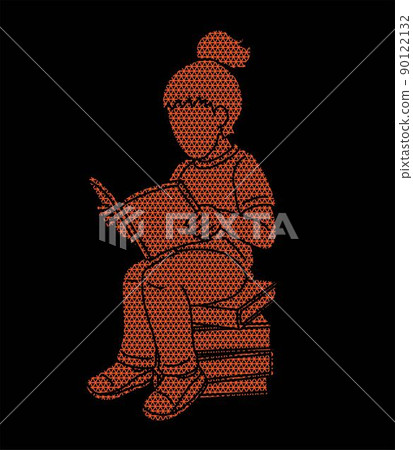 A Girl Reading A Book Children Study Cartoon Graphic Vector A Girl Reading A Book Children Study Cartoon Graphic Vector 90122132