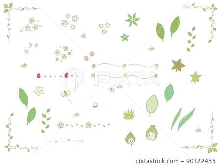 Simple natural and slightly cute plant illustration set (hand-painted vector) 90122435