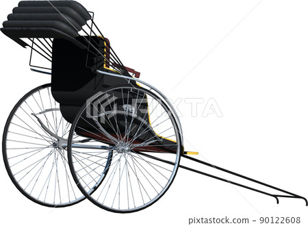 A rickshaw that you often see at sightseeing spots in shrines and temples. Background transparent illustration A rickshaw that you often see at sightseeing spots in shrines and temples. Background transparent illustration 90122608
