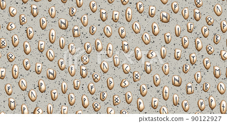 Swirl Patterns Rune Seamless pattern with magic rune symbols - Stock Illustration [90122927 ...