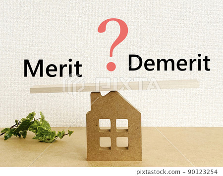 家用配件上的攜帶桿和字母 Merit 和 Demerit 90123254