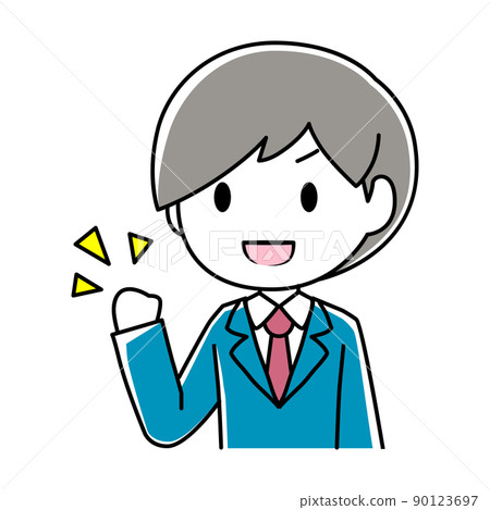 一個男人做膽量姿勢的插圖 一個男人做膽量姿勢的插圖 90123697